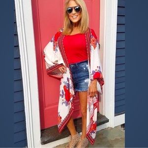 Flying Tomatoes Duster Kimono M / L